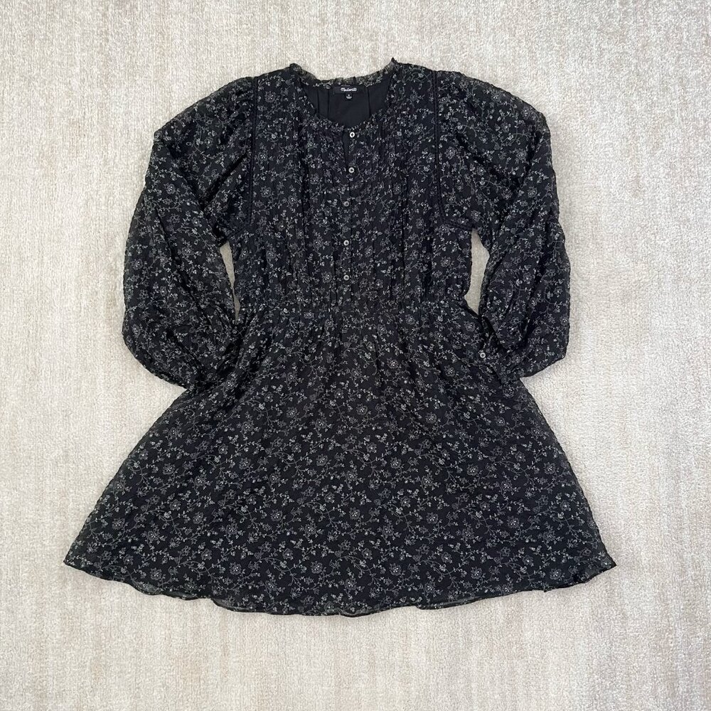 Madewell Black Floral Mini Dress